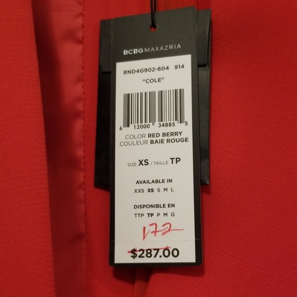 NWT BCBG Red Vest Size XS - Picture 6 of 7